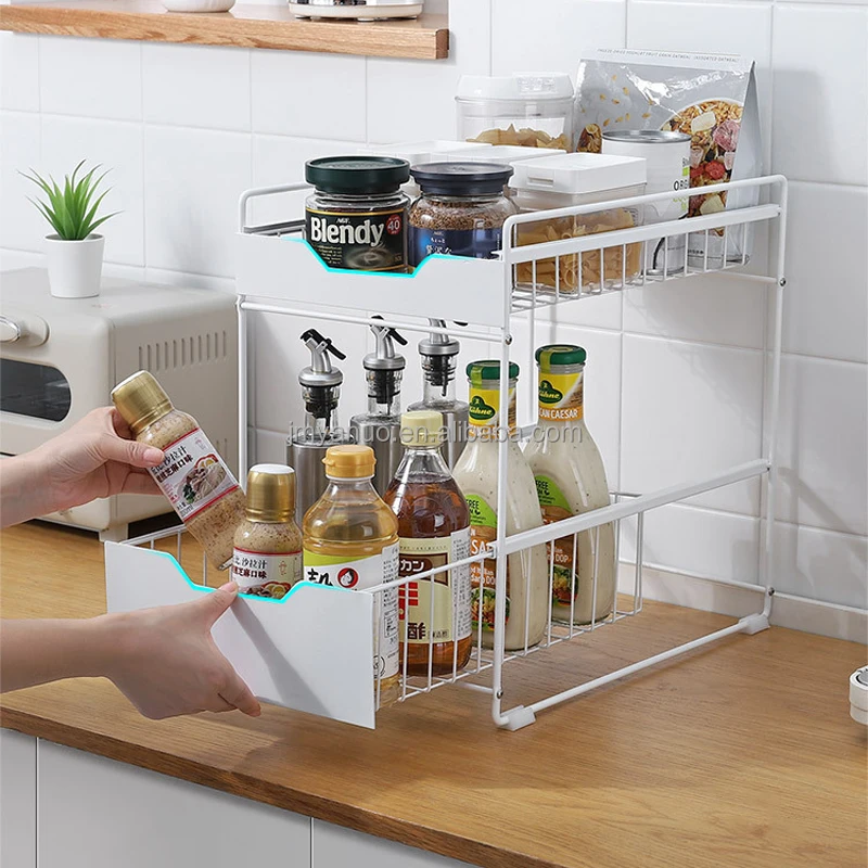 sotto lavello rack organizzatore con cassetti scorrevoli armadio da cucina  armadio da cucina da banco e stoccaggio