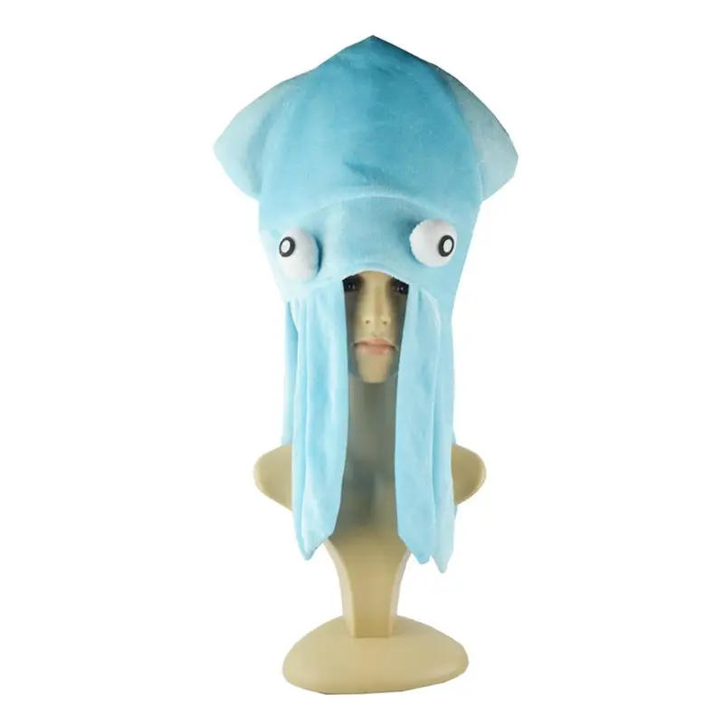 Funny Squid Animal Plush Hat Toy Cartoon Japanese Octopus Headgear Party Props