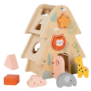 Wooden Animal Shape Puzzle Tree House Toy for Kids Early Learning Cognitive Development and Parent Child Interactive Play