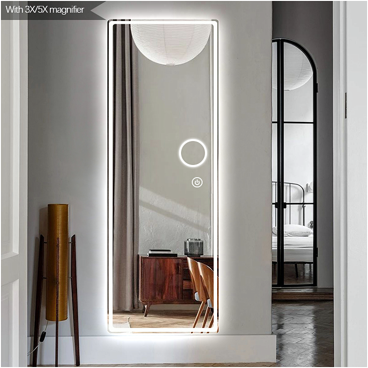 Full Length Large Mirror Body Glass Wall Vanity Illuminated Mirror With