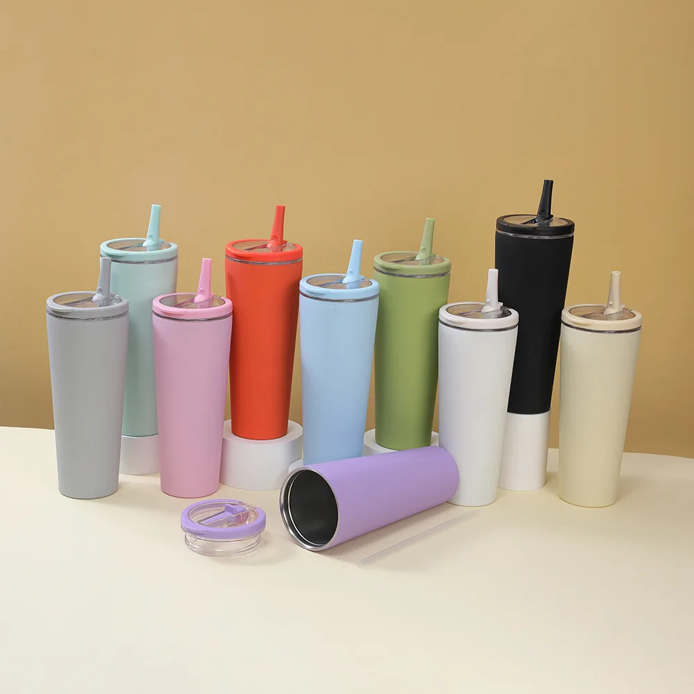 Custom 710ml Double Wall 304 Stainless Steel Bottle 24oz Vacuum Tumbler ...