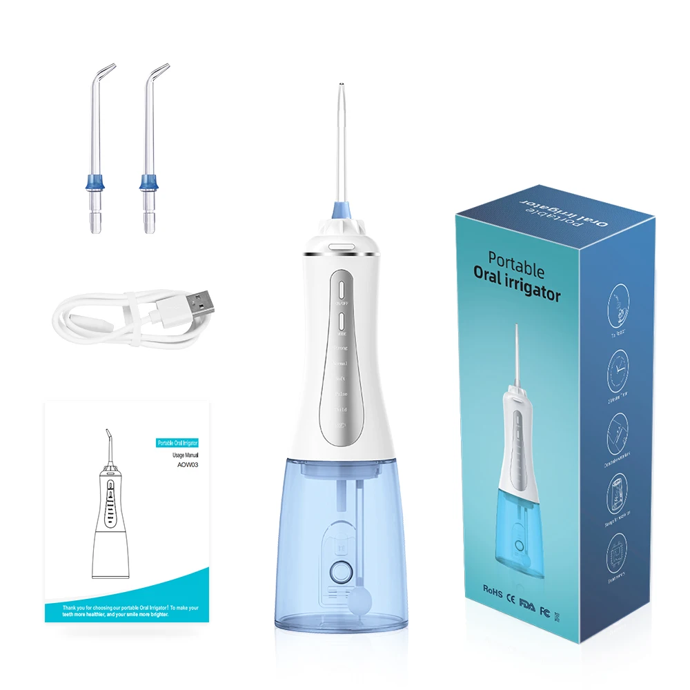 350ml Capacity  Portable Oral Jet Pik Teeth Whitening Machine Cordless Rechargeable Water Dental Flosser