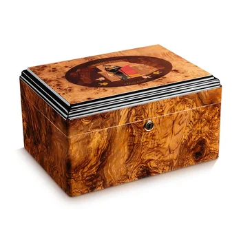 CIGARLOONG Retro European style made in china Cigar Humidors Box Wood Cases