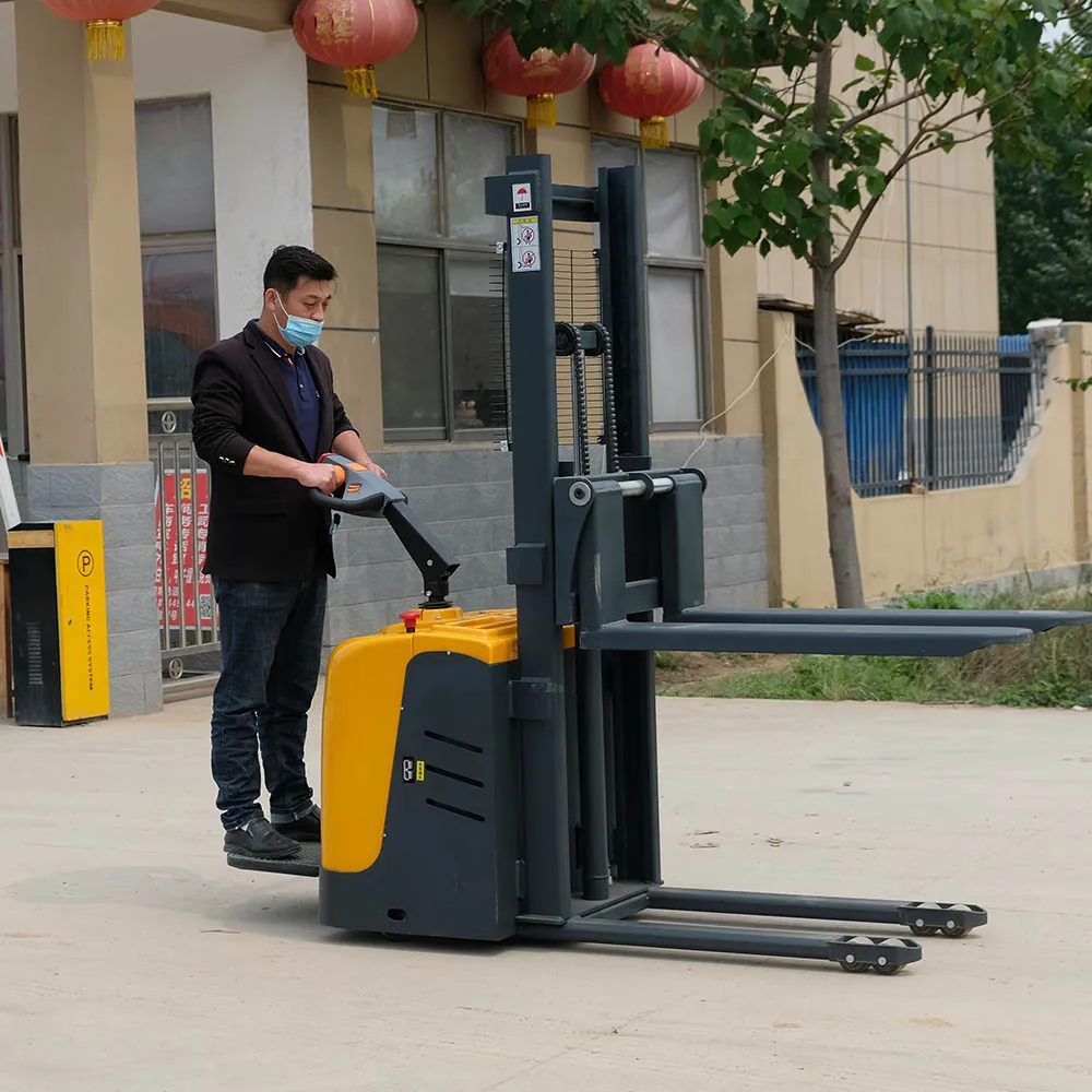 Shanding CDD2030 Load 2 Ton Standing Electric Pallet Stacker Forklift by 24V 120AH Lead Battery