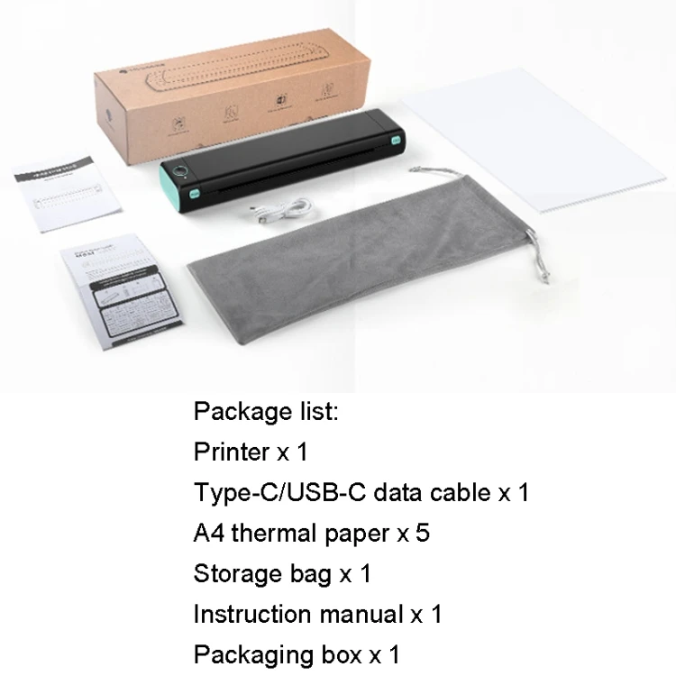 Phomemo M08F Mini Thermal Printer Wireless Wifi Paper Printing Portable Thermal Printer A4 With Android Ios Laptops