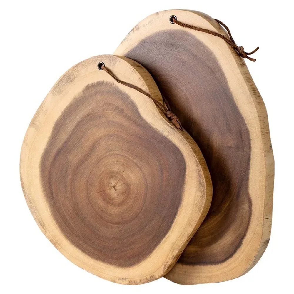 Irregular Double Kitchen Creativity Retro Solid Wood Bread Dessert Fruit Steak Meat Tray Chopping Cutting Board