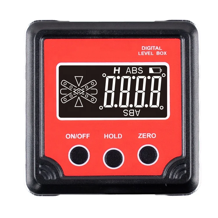 2.3Inch VA Screen Magnetic Aluminium Electronic Instrument Box Digital Angle Gauge, Mini Inclinometer Protractor Angle Finder