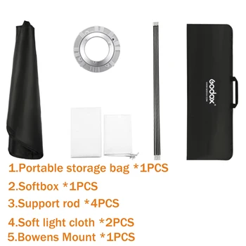 Godox Softbox 60*90cm Rectangular Softbox Double Soft Cloth with Bowens for Portrait Studio Blitz Speedlite Softbox detail image