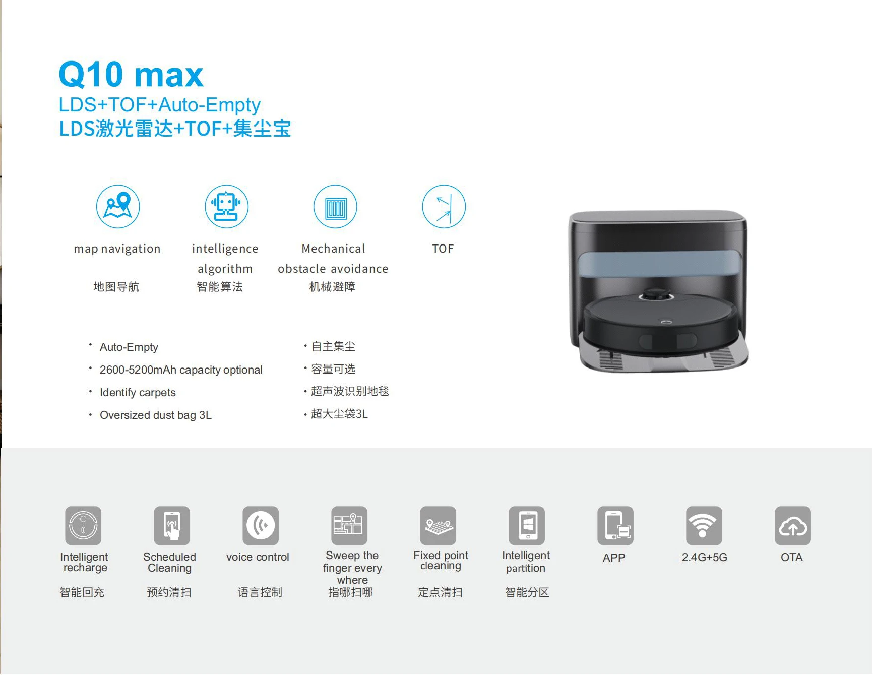 2023 New Model Tuya Smart Home Cleaning Robot Automatic Washing Mop