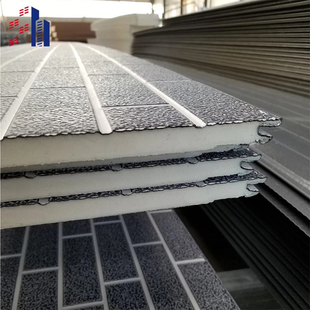 SH Customized Waterproof Polyurethane Sandwich Panel Fire Rated Metal Carved Exterior Wall Sandwich Panel