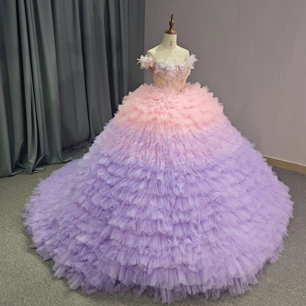 Jancember 1211 Luxurious Off Shoulder Empire Birthday Cake Evening Party  Dresses