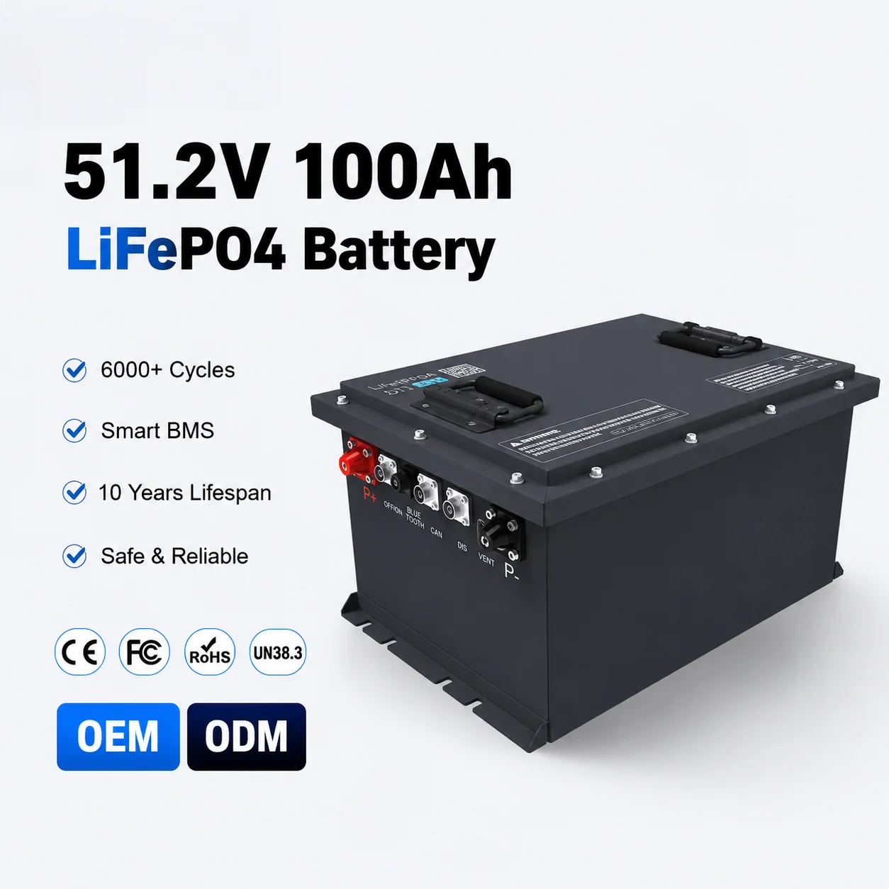 Zásoby GRANDTECH v EU: LiFePO4 lithiové akumulátory 48 V, 51,2 V, 100 Ah, 200 Ah, 300 Ah pro hluboký cyklus, vhodné pro solární systémy – baterie 42 V