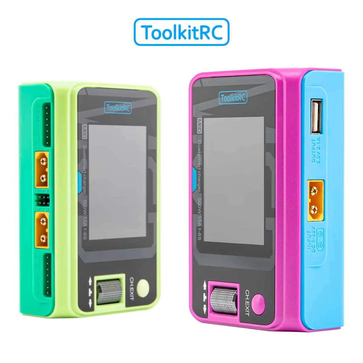 ToolkitRC M6D 500W限定版グリーン/ピンク15AハイパワーDCデュアル