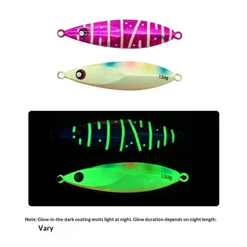Lure Lead Iron Plate Jig 150-200g Luminous Drift Slow Shake Artificial Hard Bait Fishing Bait Without Hooks Hot Sale – Metal Jig – view 4