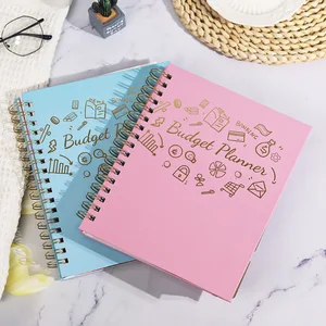 Finance Hardcover A5 Notebook with Spiral Style B5 Paper Bag PU Fabric Cover Business Budget Planner Agenda Agenda for Writing
