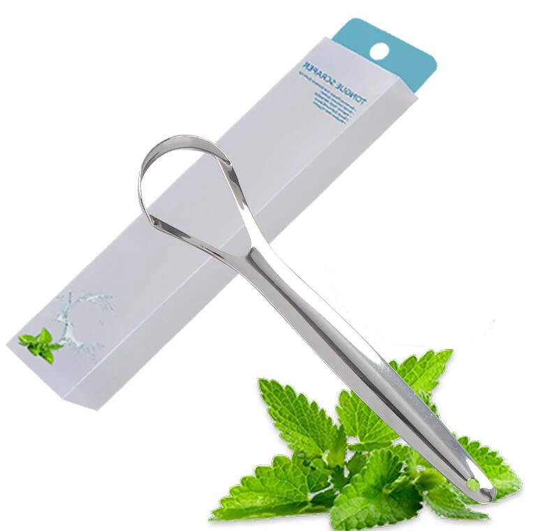 Лидер продаж скребок для языка из нержавеющей стали цвета розового золота очиститель взрослых и