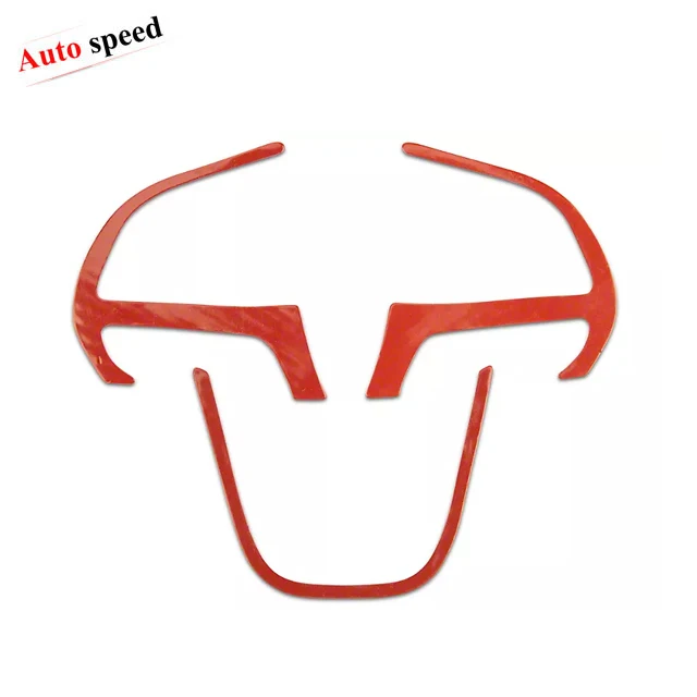 Carbon Fiber Steering Wheel Button Frame Sticker Trim for Dodge Charger LD 2015+ RT Emblem Logo Badge Interior Car Accessories