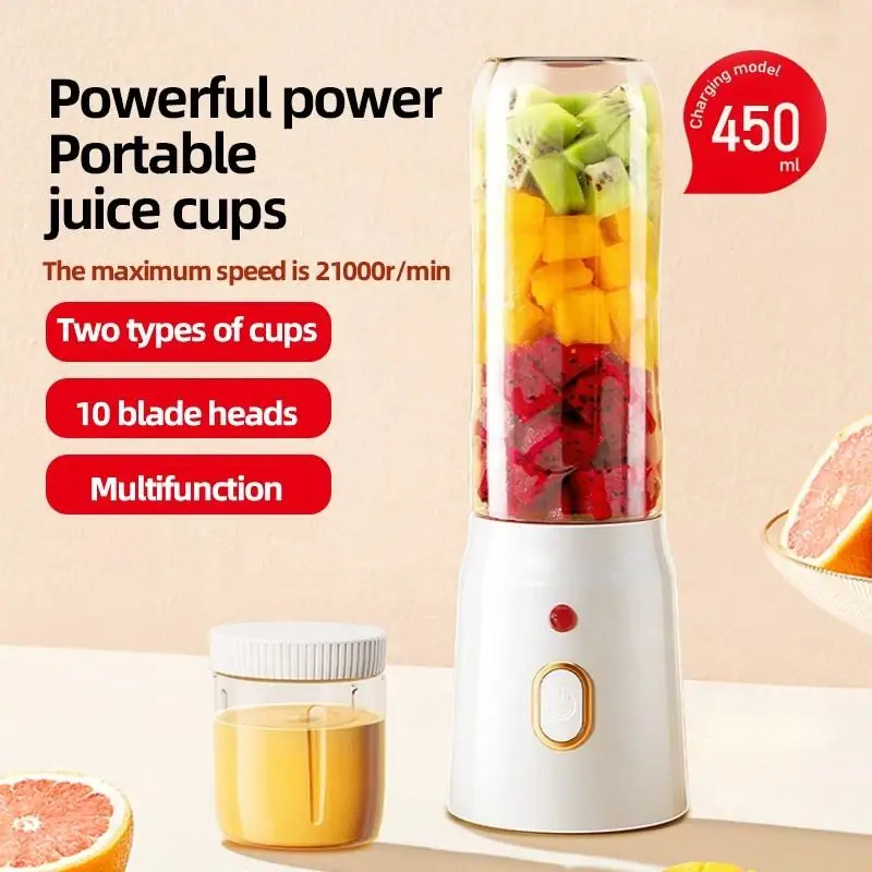 450ML USB Portable Juicer Blender Electric Personal Blender With PCTG Cup 40W USB Blender