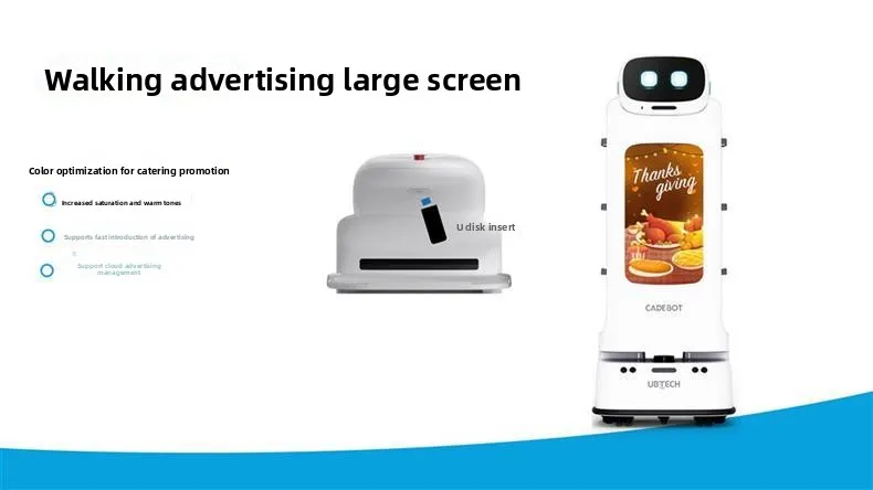 Youbao Commercial Delivery Robot with Welcome Sensor Smart Food Tray for Marketing Advertising details