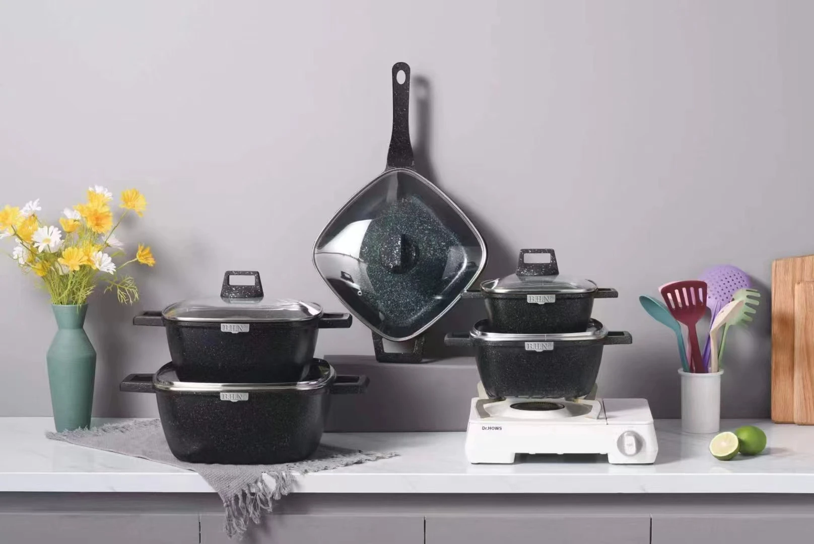 Kitchen Basic Nonstick Cookware Set 12-Piece Cookware Set, Pots, Pans and Utensils