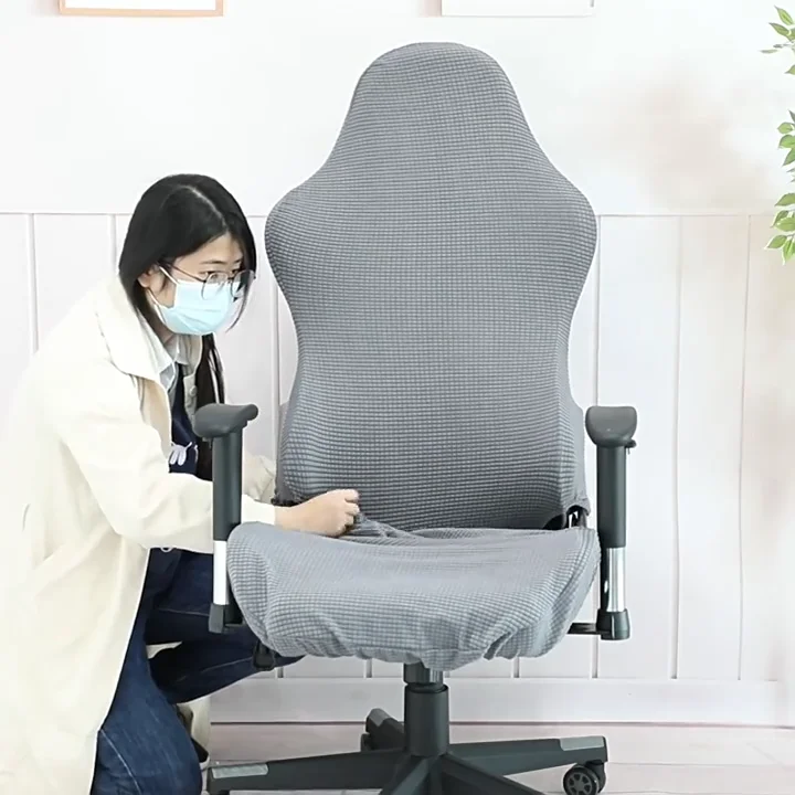 Custom Cheaper Price High Elastic Solid Color Game Gaming Chair Cover Fitted Chair Cover