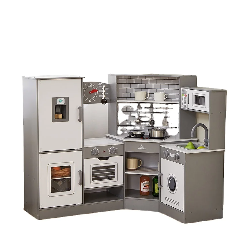 2023 детская деревянная кухонная игрушка детский деревянный игровой кухонный набор наклейка настраиваемый принт для девочек образцы Унисекс игрушки долина