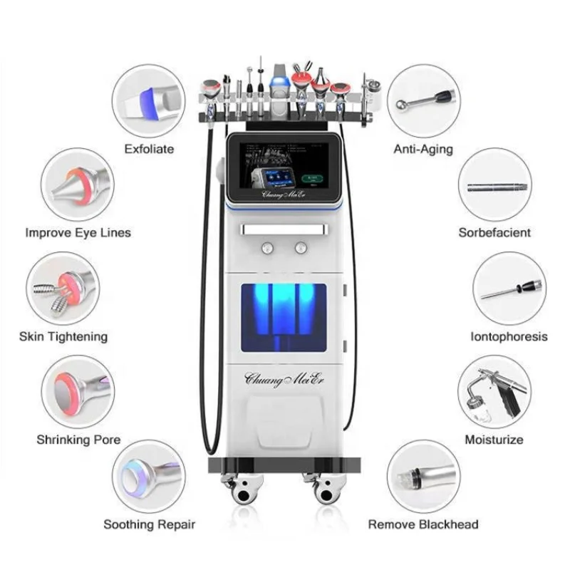 New Vertical 10 in One Multifunctional Hydraulic Abrasion Skin Care Water Skin Rejuvenation Lifting Beauty Machine