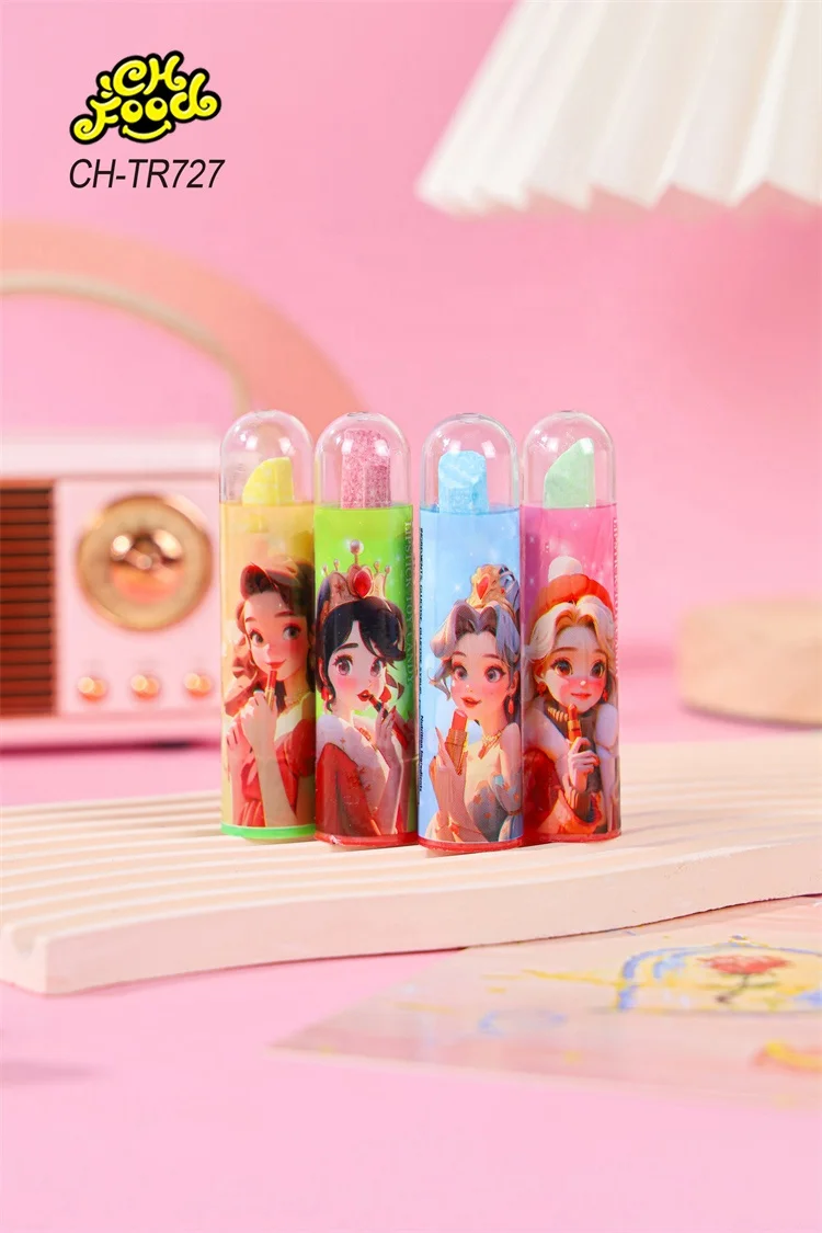 LOW MOQ Plastic Lipstick Toy with Fruit Flavor Tablet Candy for Kids