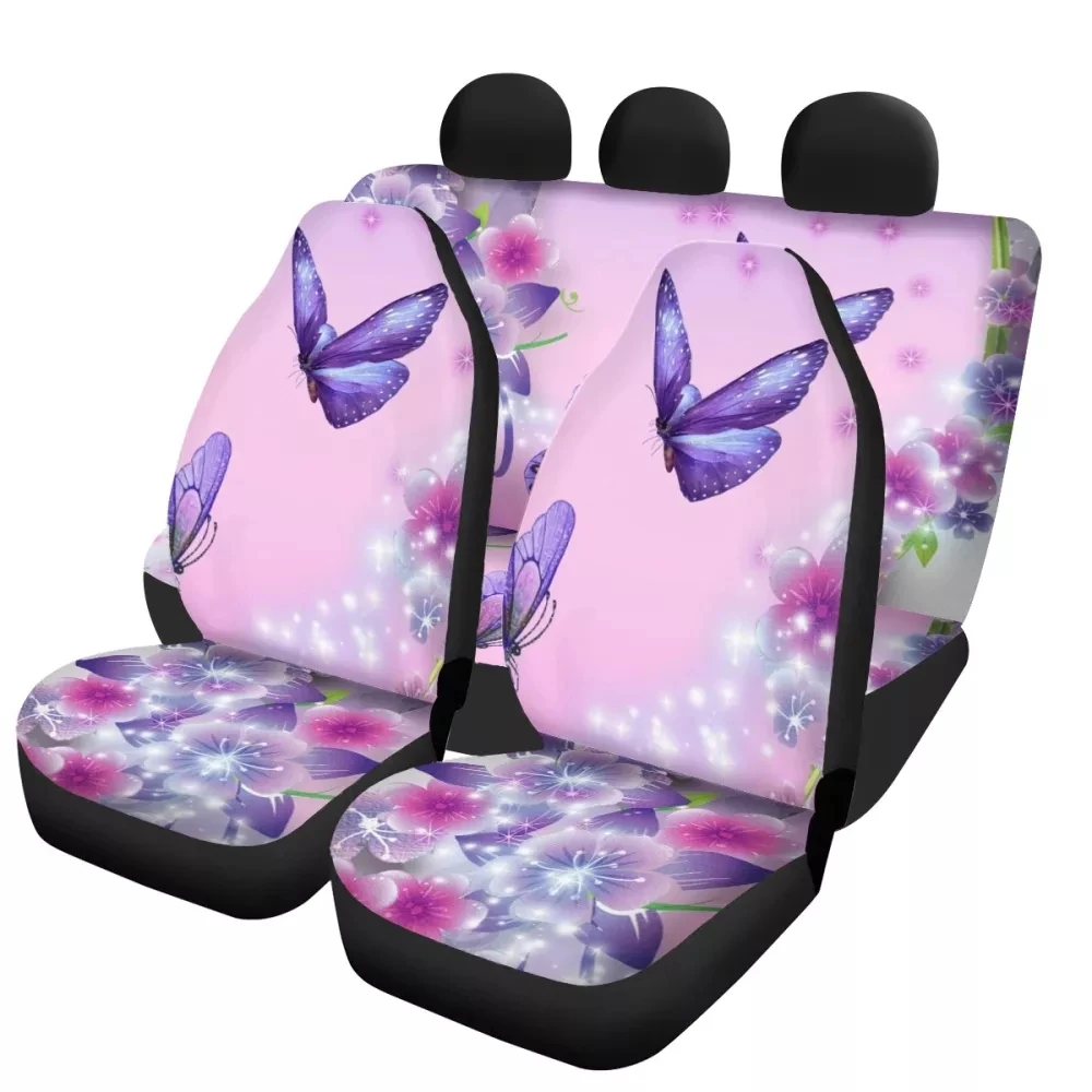 Car Seat Covers Custom Front And Rear Split 4pcs Sun Moon Stars Print