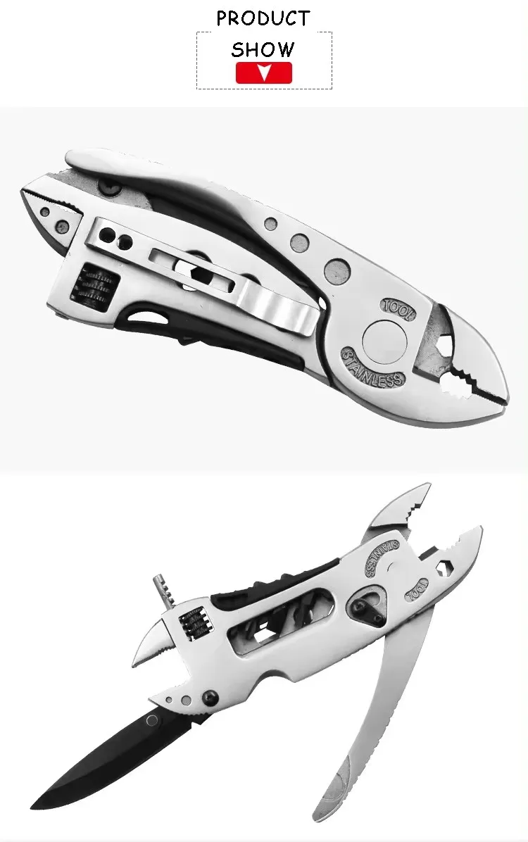 Multifunctional 9 in 1 Keychain Plier Screwdriver Pocket Tools Outdoor Camping Multi-purpose Pliers and Wrench