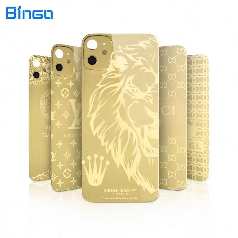 Em High Quality 24k Gold Electroplate Cell Phone Pmma Back Sticker For Iphone 12 Back Cover Film Shockproof Screen Protector Buy Mobile Phone Pmma Back Sticker For Iphone 12pro Gold Mobile Phone