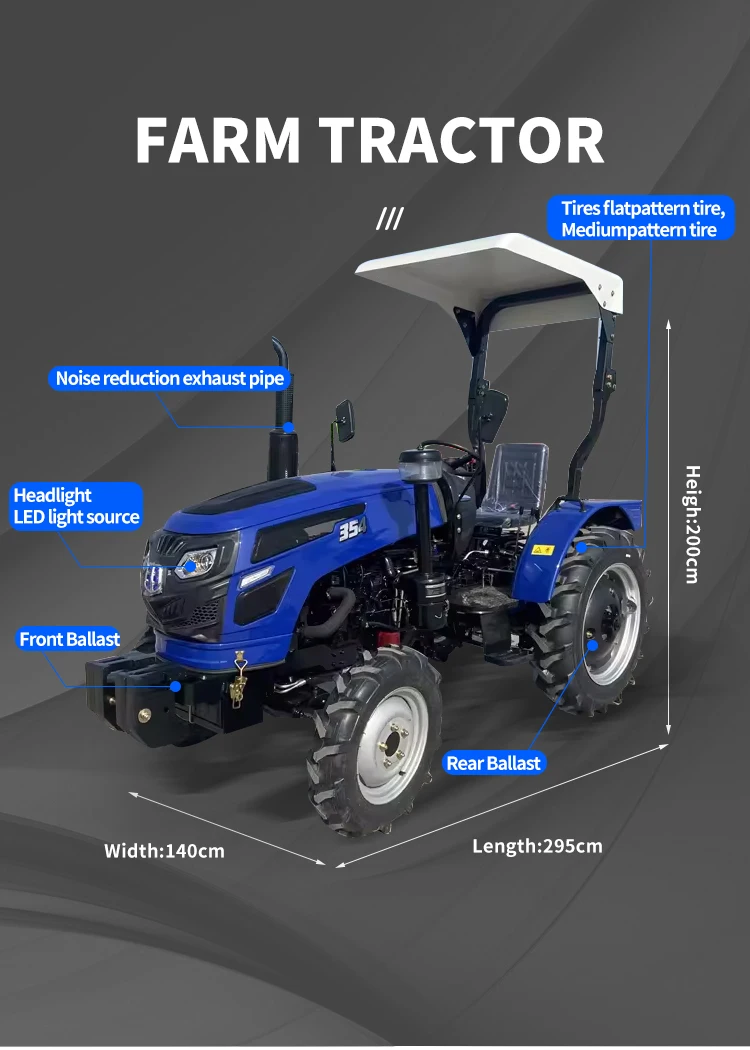 Tractors Mini 4x4 35hp 4 Drive Tractor Best Price Agricultural Farming ...