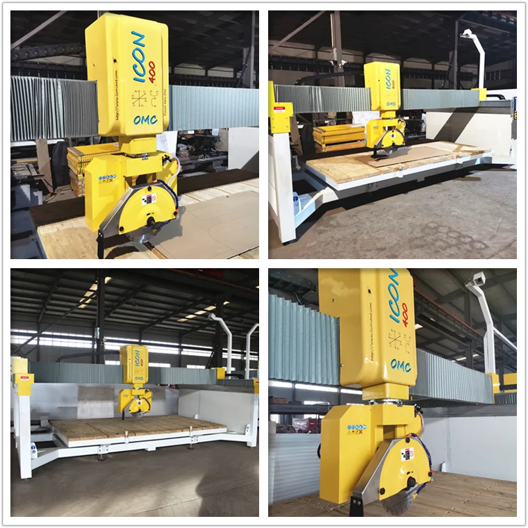 ICON 5 Axis CNC Stone Cutting Machine Multifunctional Bridge Saw Granite Worktops Marble Motor Gear Engine Core Components 400mm
