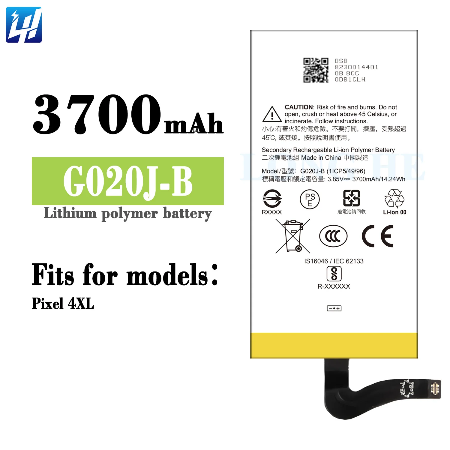 Batteria Sostitutiva G020J-B 3.85V 3700mAh Per Google Pixel 4 XL - Alta Qualità (UK)