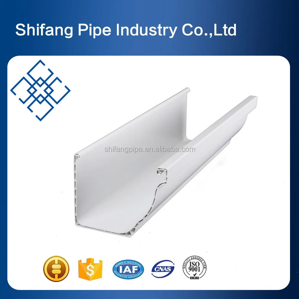 Hot Sale House Drainage Channel Plastic Extrusion Roof Gutter Philippines White Brown Grey Color Pvc Gutter 3 Meter