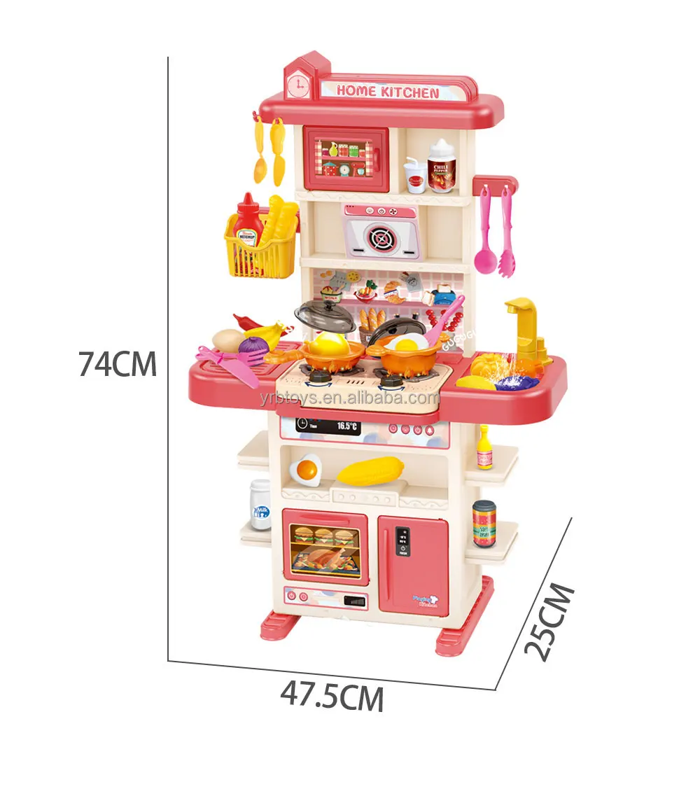 kids Pretend Play Kitchen Toy 43 Pieces
