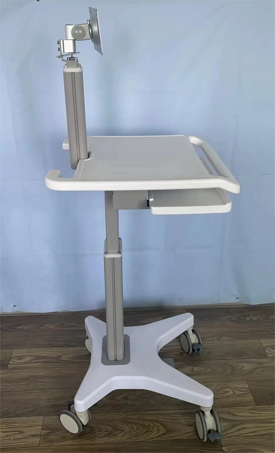 Aluminum Alloy Rolling Desktop Mobile Cart Medical Trolley Computer Trolley