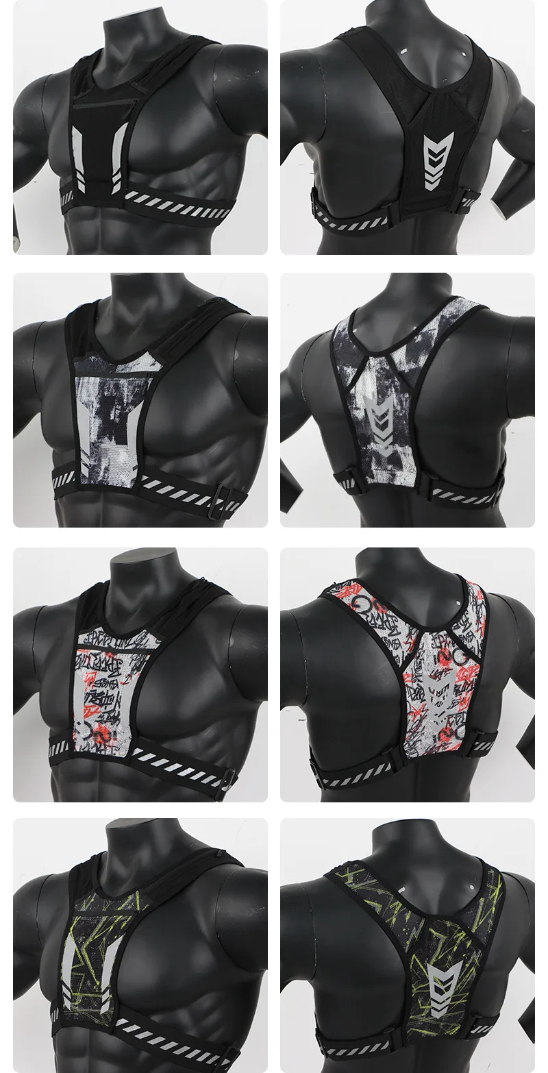 BSCI Factory Breathable OEM Custom logo Reflective Sports Chest Pack Bag Phone Holder Running Vest