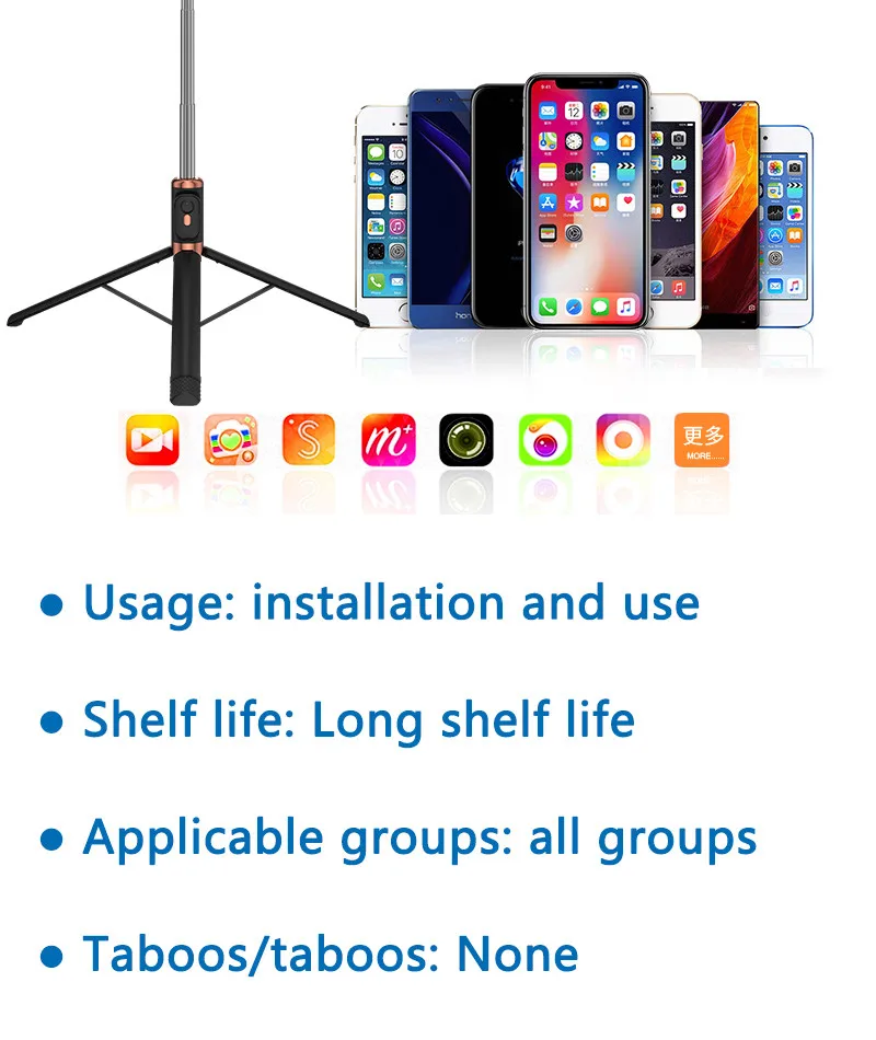 Extendable Wireless Remote Control BT Selfie-Stick 360 Flexible Live Tripod Stand Mini Phone Camera Selfie Stick With Ring Light