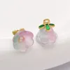 Fiore del giglio di vetro viola-rosa della valle 12*11mm-1.2g-23665