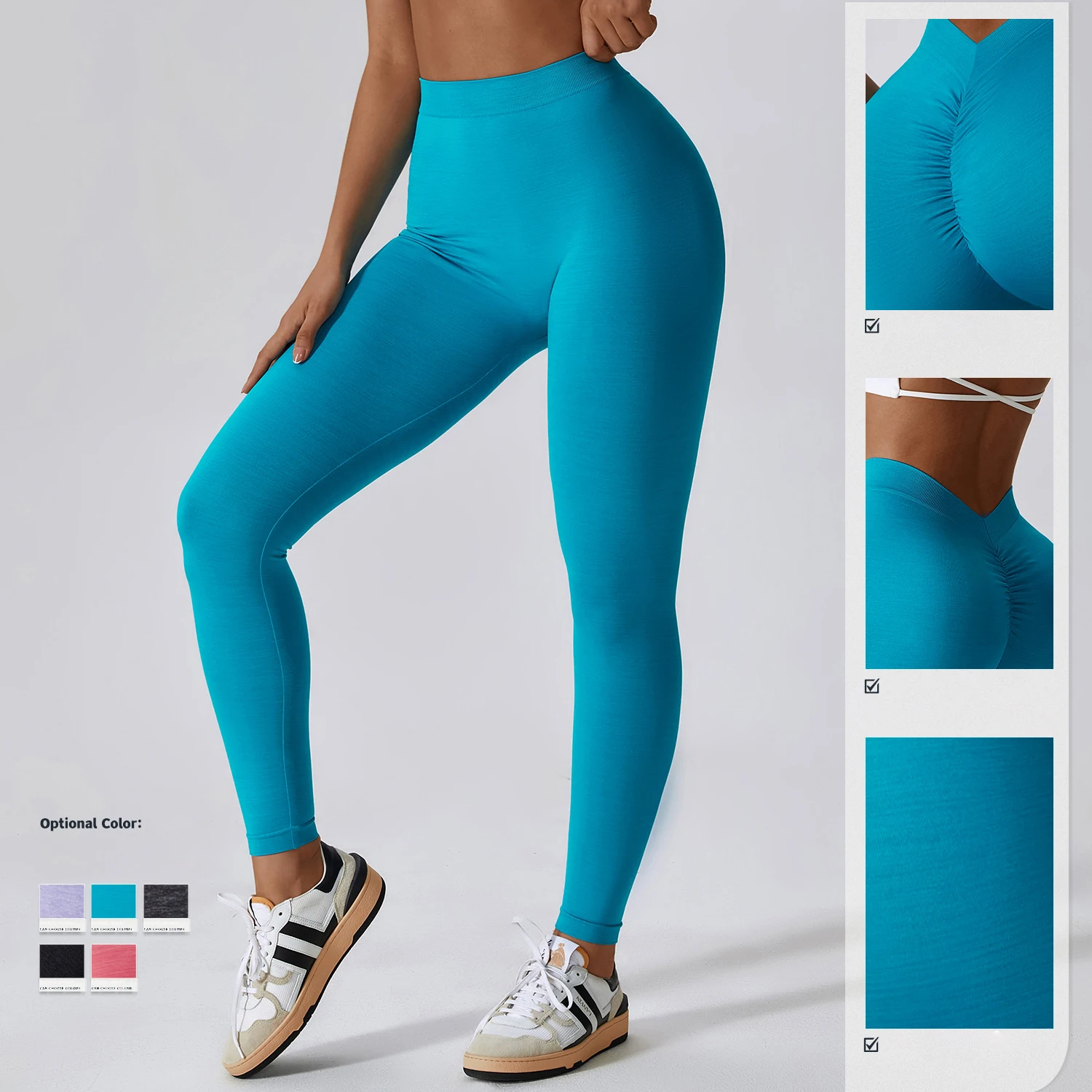 Scrunch Booty Workout Running Butt Lift Tights 4 Way Stretch Highwaist ...