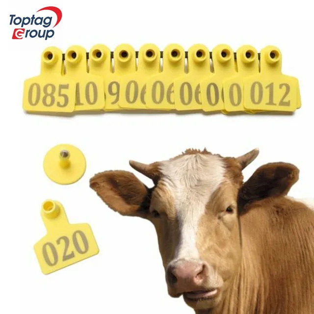 Cattle OX Ear Tag Identification Custom Number TPU Animal Customized Package Provided Pig ID Code / Logo Printing Farms