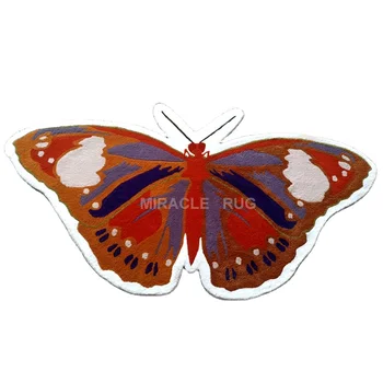 Colorful Butterfly Shape Mat Die Cut Logo Rugs 2021 Custom Modern Living Room Carpet