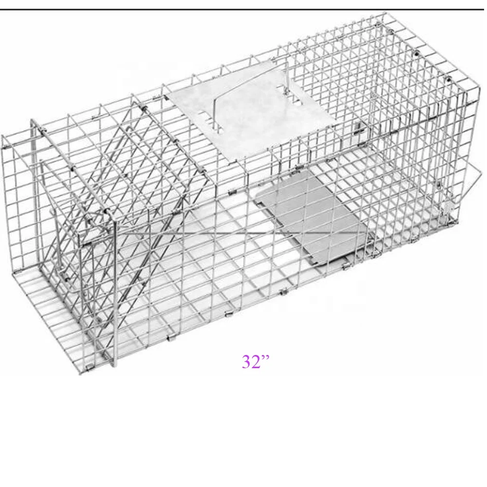 60x18x20cm Galvanized Collapsible Humane Animal Trap Cage for Sales
