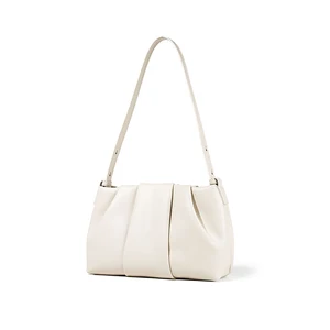 New Pleated Cloud Bag Minority Genuine Leather Underarm Shoulder Bag for Women Style