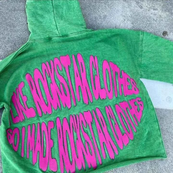 Custom Oversized Men's Pullover Crop Top Hoodie XL French Terry Cotton Raw Hem Acid Wash Streetwear Screen Printing Autumn gallery 3
