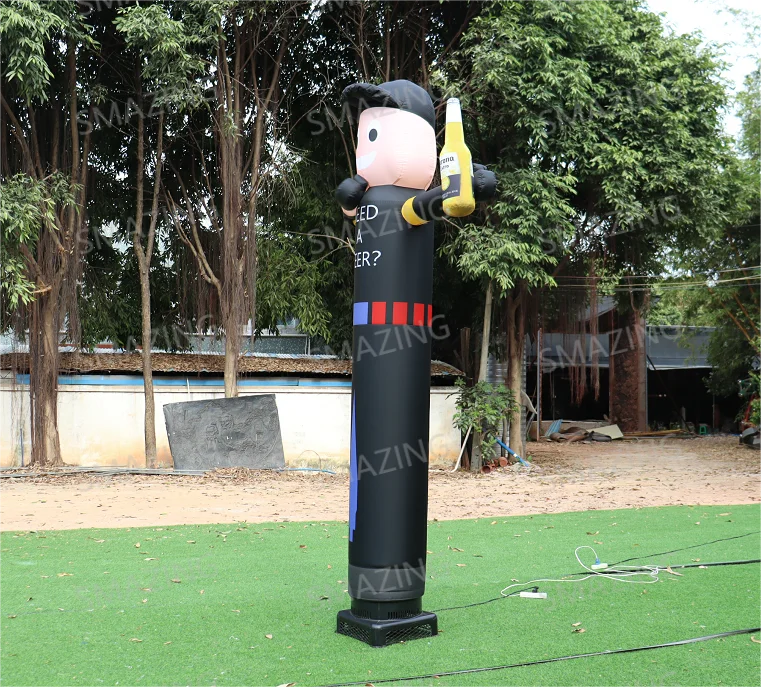 10ft Welcome Outdoor Inflatable Air Dancer Advertising Customized Color & Logo Built-In Fan Coffee Beer