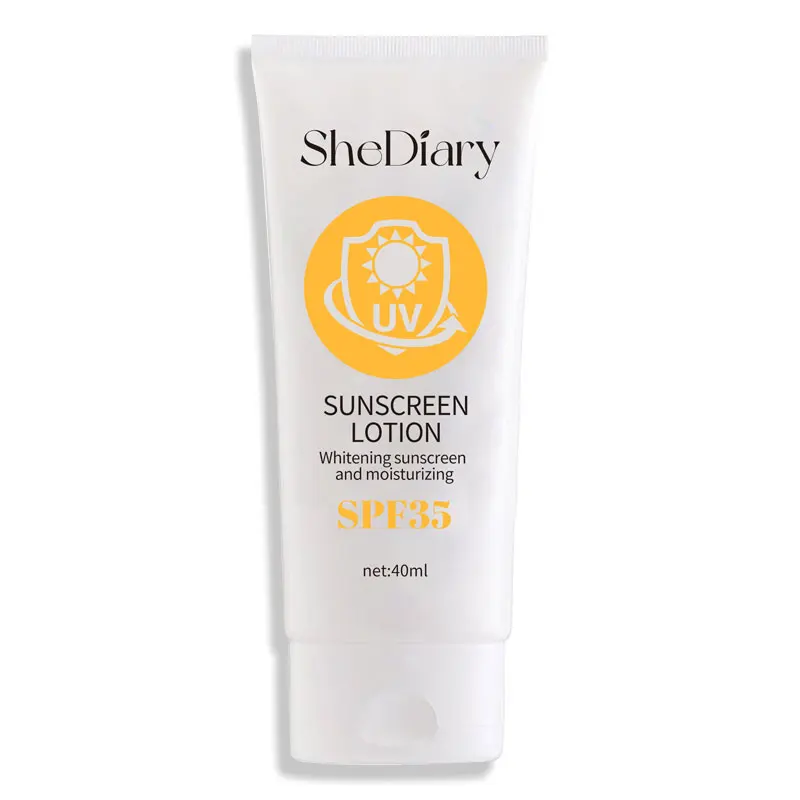 SheDiary SPF35 protector solar antienvejecimiento hidratante bloqueador solar hialurónico loción protectora solar con color SPF35 protector solar ácido