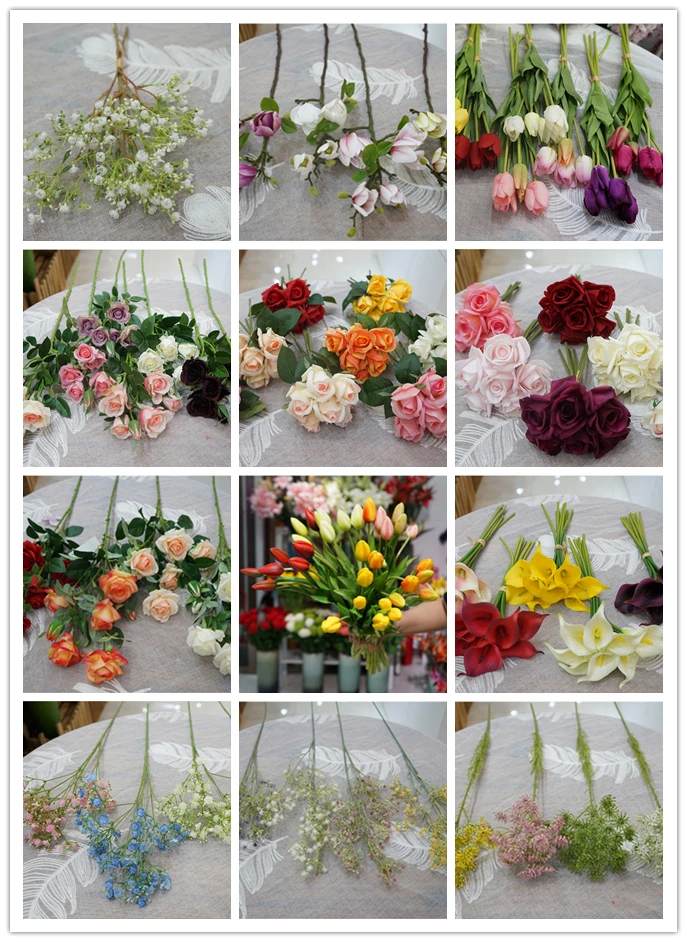 Artificial Flower Jasmine Stem Silk Flower Lifelike Decorative Jasmine