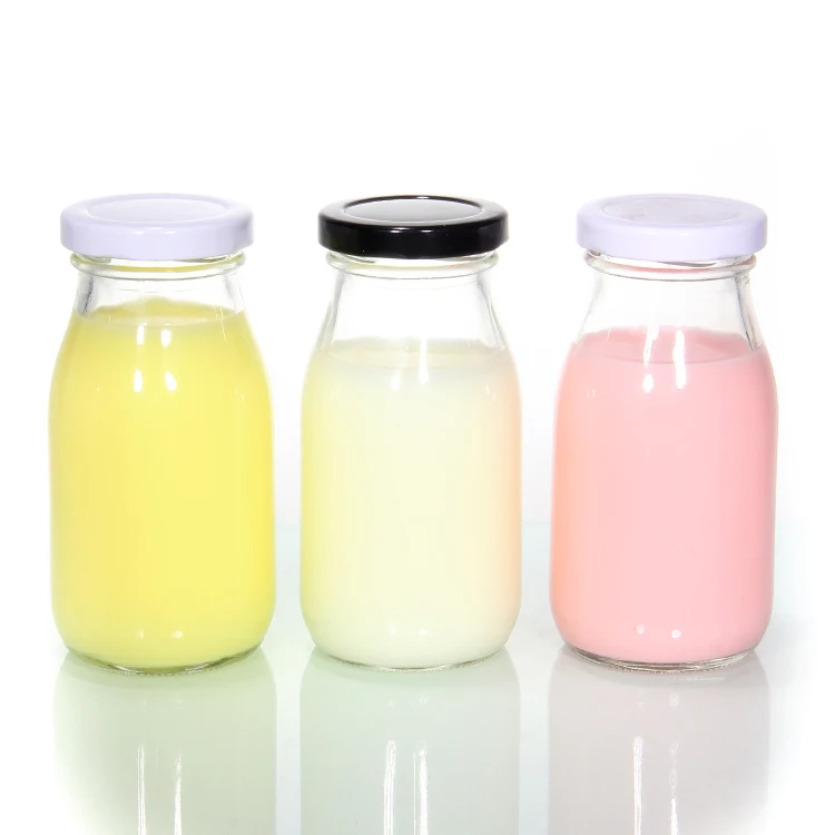 牛乳瓶カスタムガラス飲料カスタムメイド牛乳かわいい形ガラス100Ml